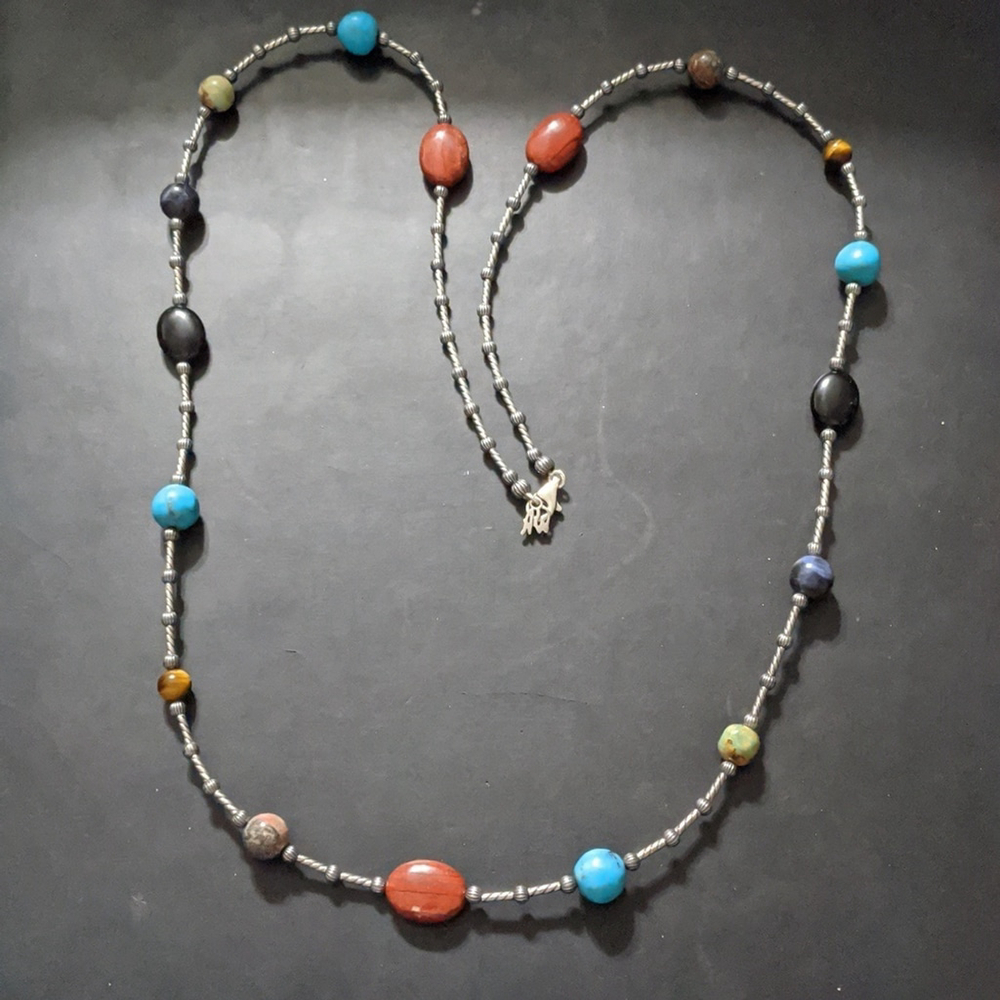 Carolyn Pollack American West Sterling Silver Gemstone Beaded Statement Necklace